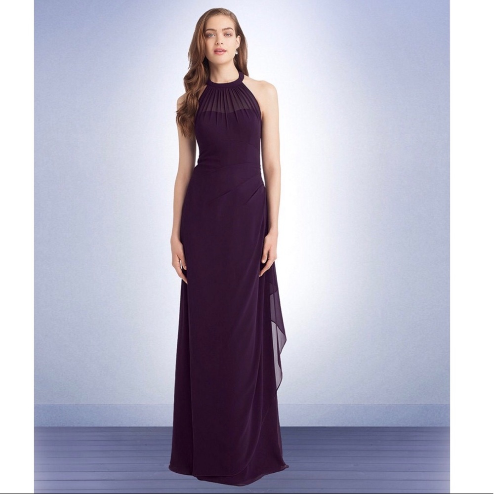 Bill Levkoff Hi-Neck Halter Bridesmaid Dress